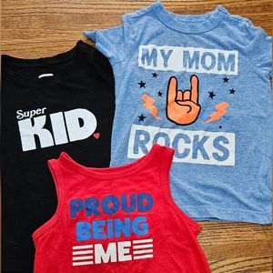 2T Tee-Shirt Lot, 3 Shirts- Old Navy, Cat & Jack, OshKosh Originals